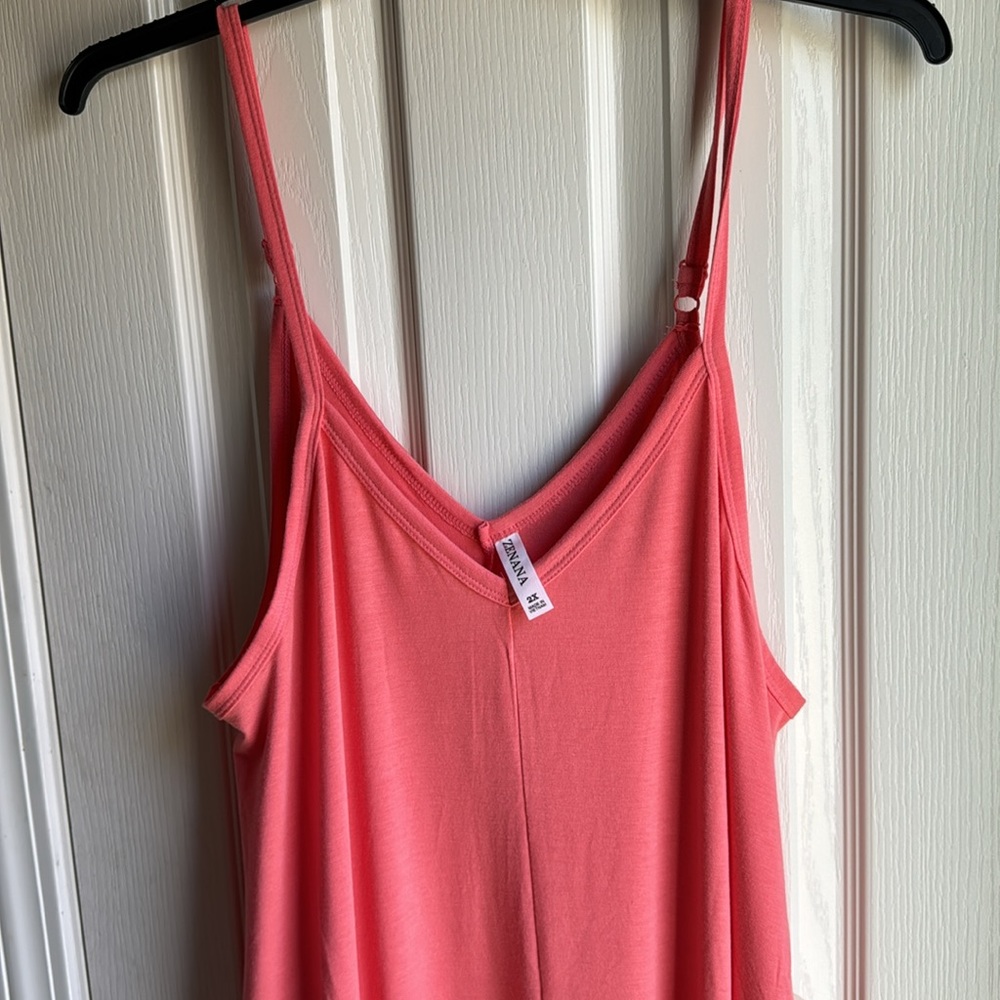 NWT ZENANA-BRIGHT CORAL LONG CASUAL DRESS- PERFECT FOR SUMMER!!!